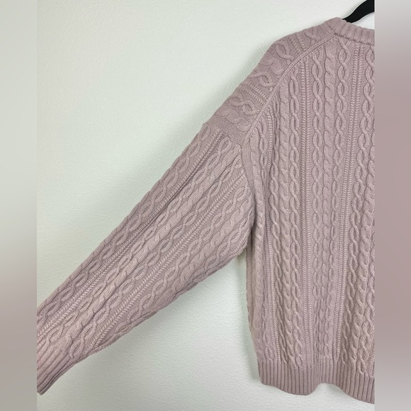 Sunday Best Women's Medium Peggy Sweater Cable Knit Oversized Deep Taupe Neutral - Picture 16 of 16